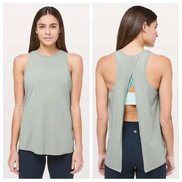 Lululemon All Tied Up Tank in Palm Court Size 6 - Picture 1 of 16